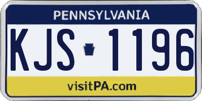 PA license plate KJS1196