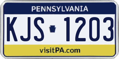 PA license plate KJS1203