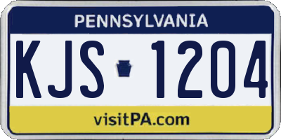 PA license plate KJS1204