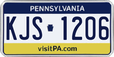 PA license plate KJS1206