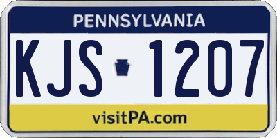 PA license plate KJS1207