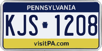 PA license plate KJS1208