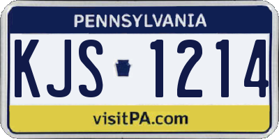 PA license plate KJS1214
