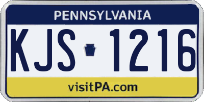 PA license plate KJS1216