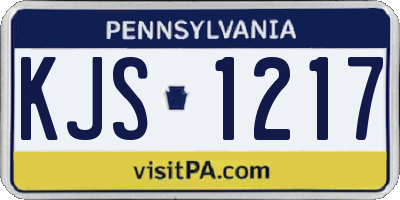 PA license plate KJS1217