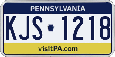 PA license plate KJS1218