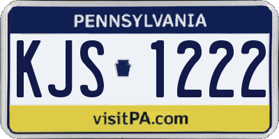 PA license plate KJS1222