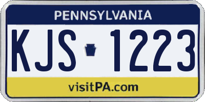 PA license plate KJS1223