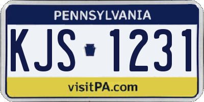 PA license plate KJS1231