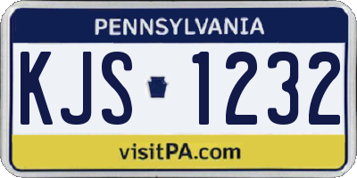 PA license plate KJS1232