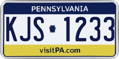 PA license plate KJS1233