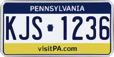 PA license plate KJS1236