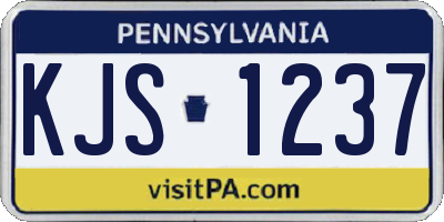 PA license plate KJS1237