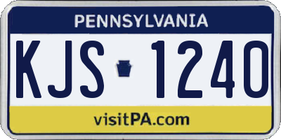 PA license plate KJS1240