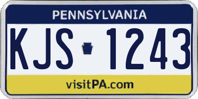 PA license plate KJS1243