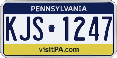 PA license plate KJS1247