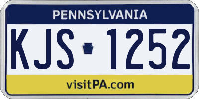 PA license plate KJS1252