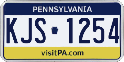 PA license plate KJS1254