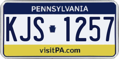 PA license plate KJS1257