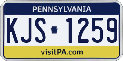PA license plate KJS1259
