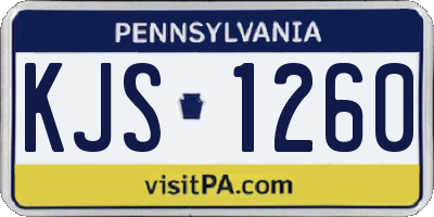 PA license plate KJS1260