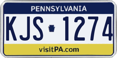 PA license plate KJS1274