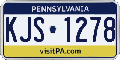 PA license plate KJS1278