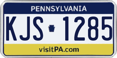 PA license plate KJS1285