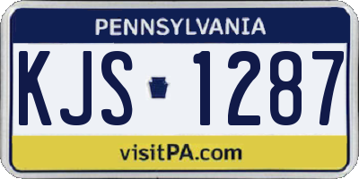 PA license plate KJS1287