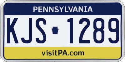 PA license plate KJS1289