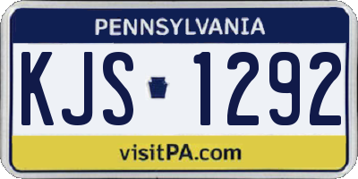 PA license plate KJS1292