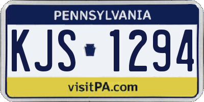 PA license plate KJS1294