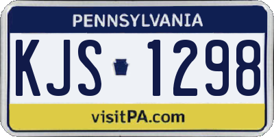 PA license plate KJS1298