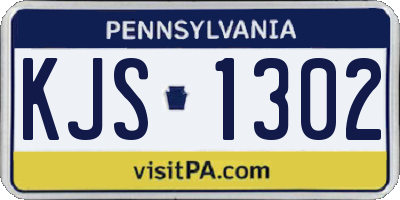 PA license plate KJS1302