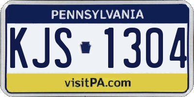 PA license plate KJS1304
