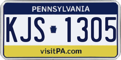 PA license plate KJS1305