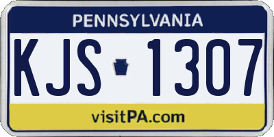 PA license plate KJS1307