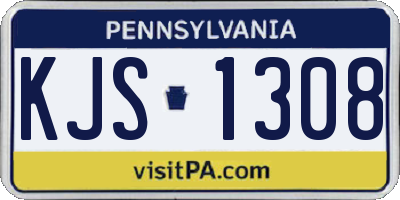 PA license plate KJS1308