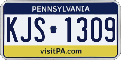 PA license plate KJS1309