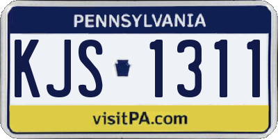PA license plate KJS1311