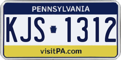 PA license plate KJS1312