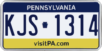 PA license plate KJS1314
