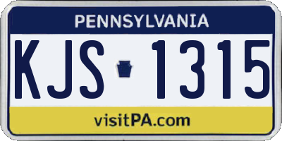 PA license plate KJS1315