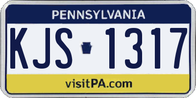 PA license plate KJS1317