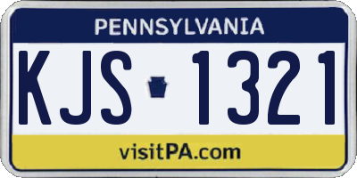 PA license plate KJS1321