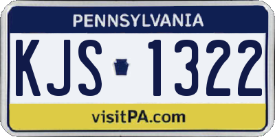 PA license plate KJS1322