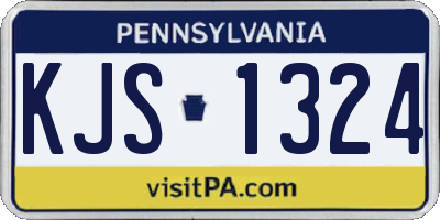 PA license plate KJS1324