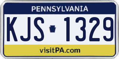 PA license plate KJS1329