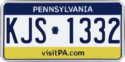 PA license plate KJS1332