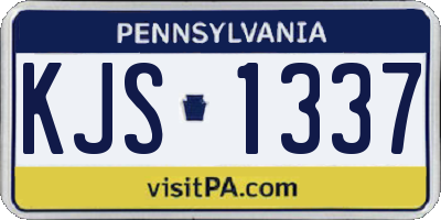 PA license plate KJS1337